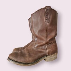 RED WINGPecos 1155 USA Brown Leather Cowboy Western Workwear Boots sz 10.5